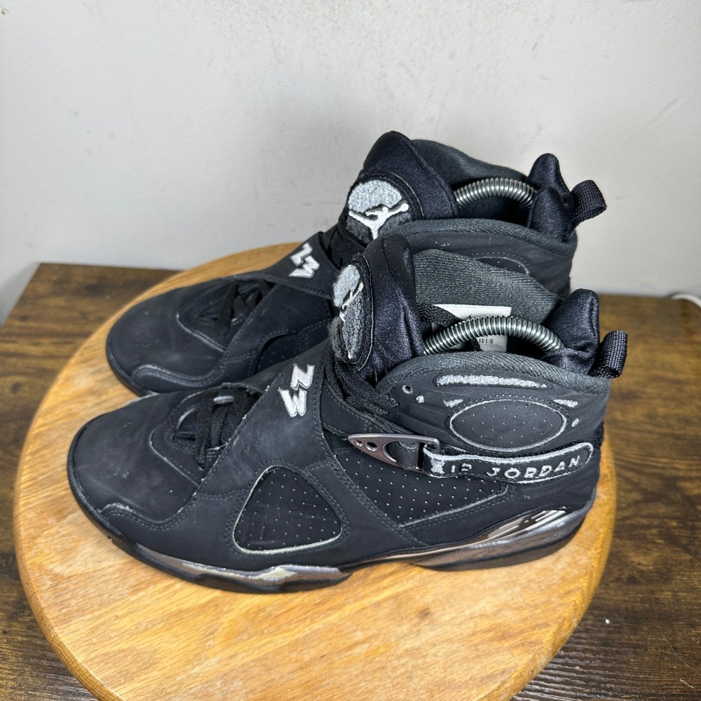 Air Jordan 8 VIII Retro Black Metallic Silver Men's Shoes Size 8.5 305381-003 - Picture 2 of 8
